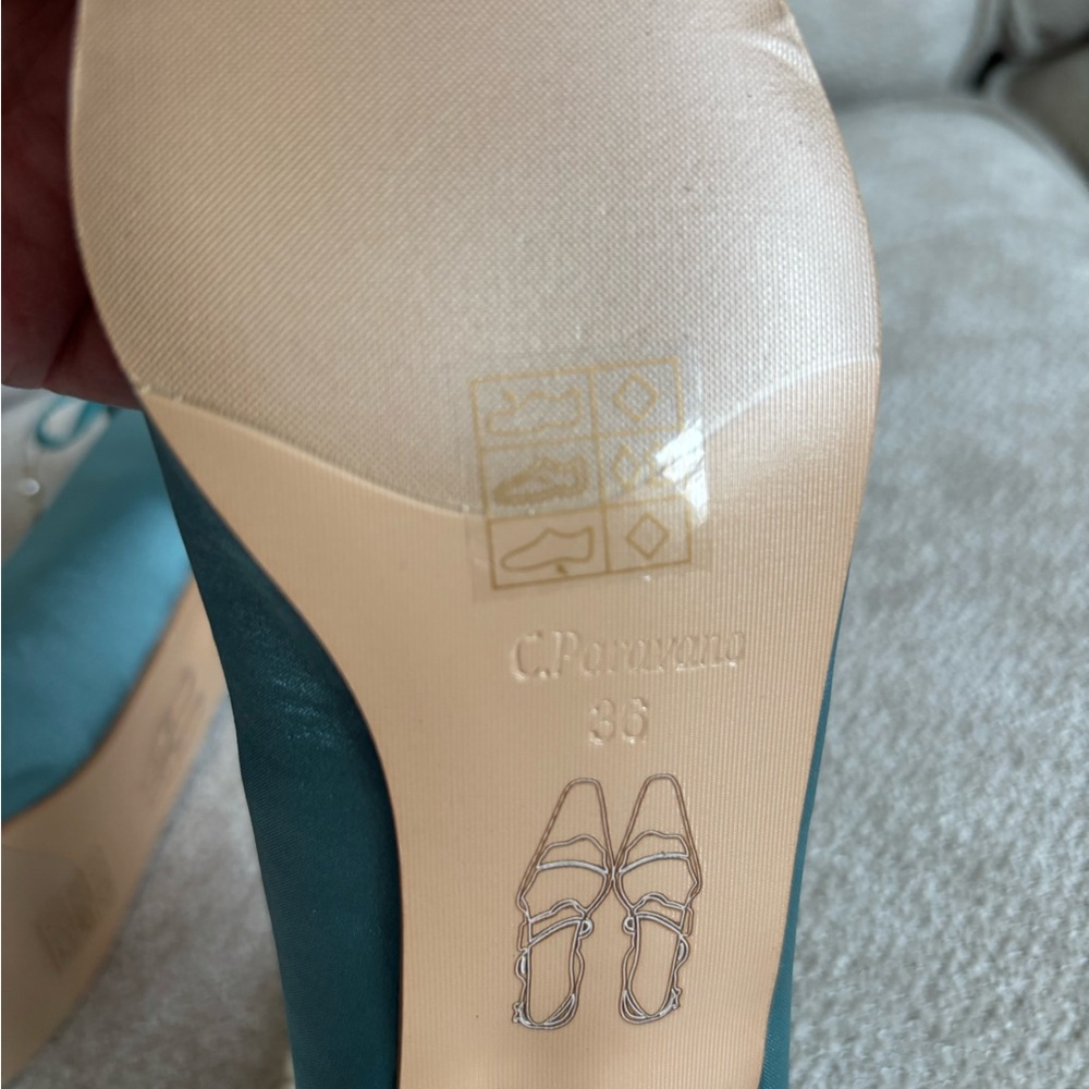 NWT C. Paravano blue satin flats - Picture 7 of 13